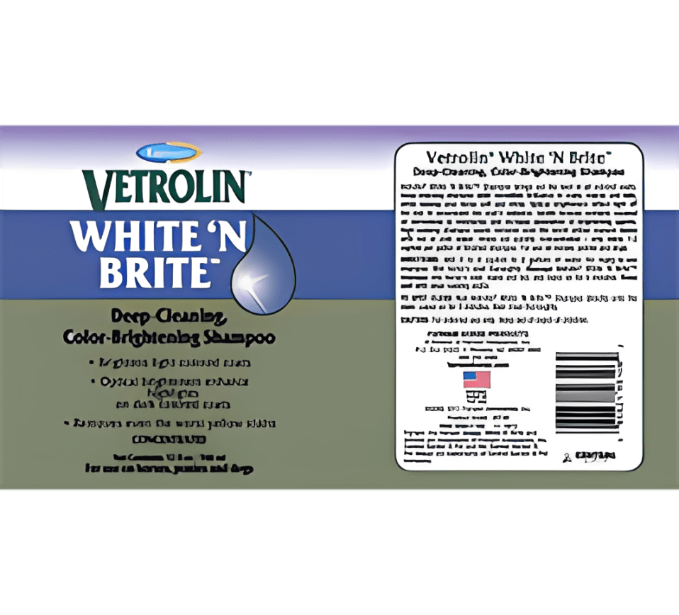 Vetrolin White N Brite Shampoo Label Wrap